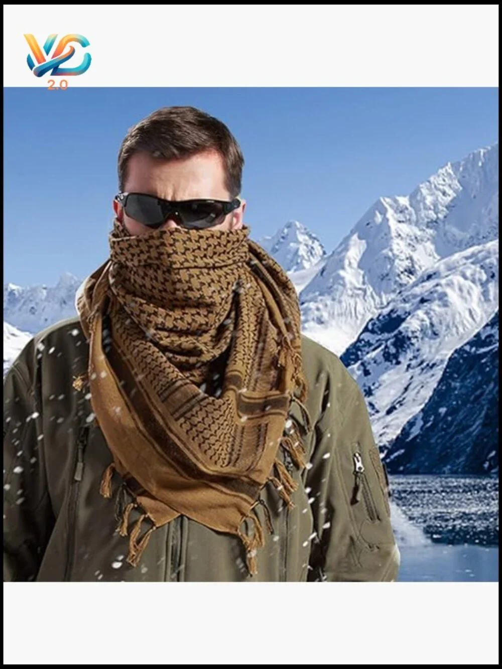 Tactical Shemagh Scarf 100% Cotton Keffiyeh Neck Wrap Unisex Outdoor